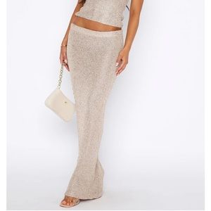 White Fox Gold Sequence Knit Set